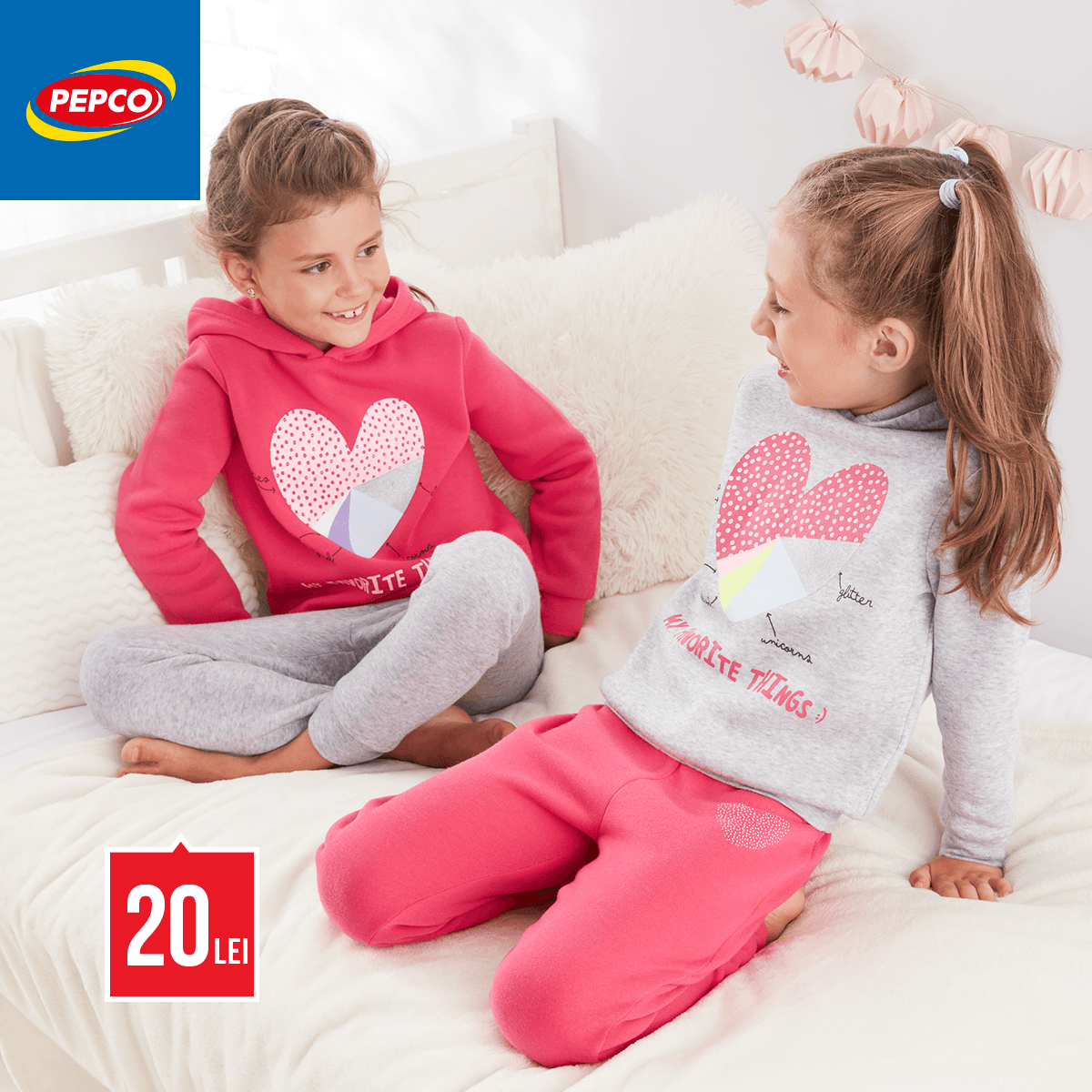 Hanorace pentru fete și pantaloni de trening la set, doar la Pepco